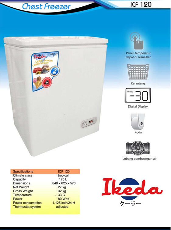 Jual showcase & Chest freezer merk IKEDA