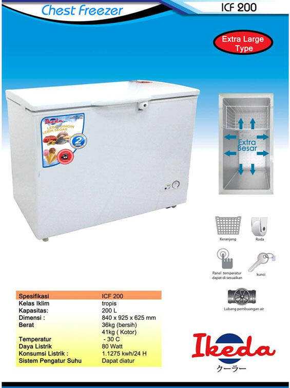 Jual showcase & Chest freezer merk IKEDA