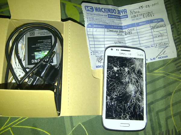 samsung galaxy core 3bln pke kondisi pecah lcd.jogja