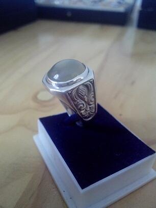 Dijual Batu Akik Sumur Bandung + Cincin Perak Ukir KotaGede