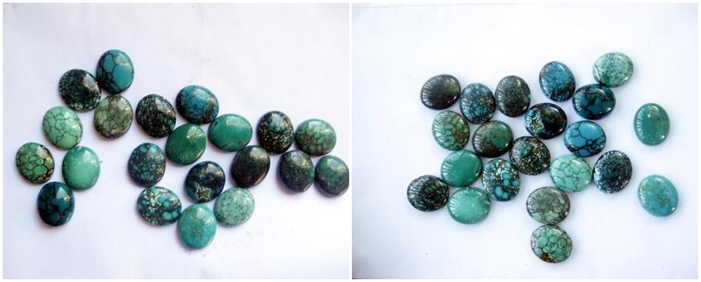 Aneka Natural Pirus (Turquoise) Serat Emas, Serat Kura-Kura, Jaring Laba-Laba.Etc