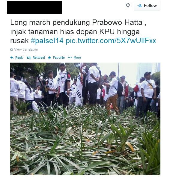 Aksi Jalan Kaki Prabowo-Hatta Timbulkan Kemacetan