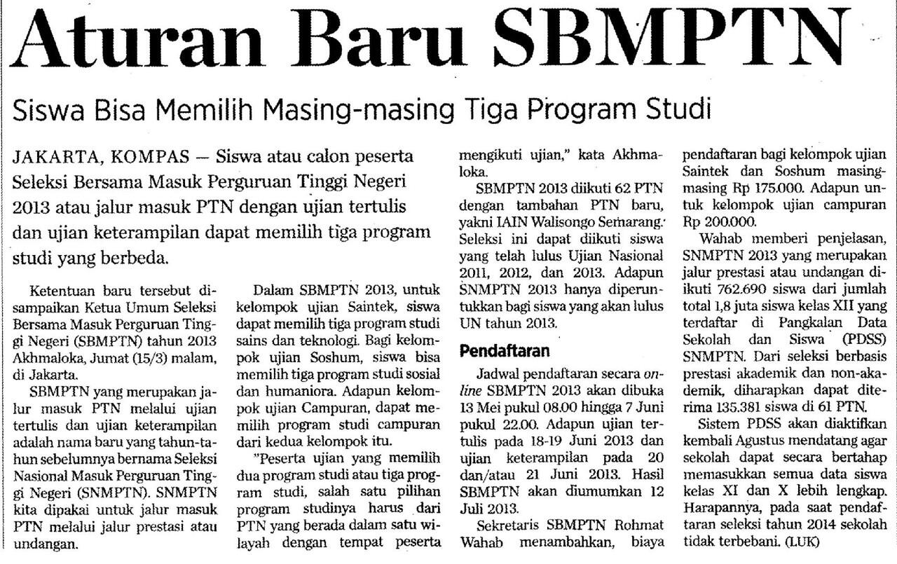 3 Perubahan Penting SBMPTN 2014..!!!