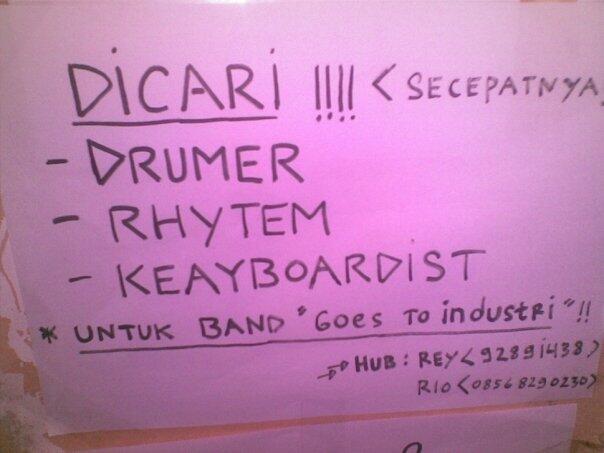 Band fenomenal dunia cari personil gan ! daftar dan ikuti audisinya segera !
