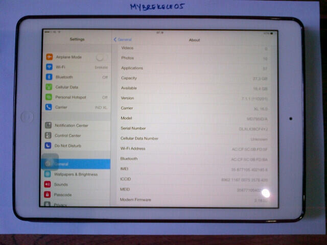 Apple Ipad Air 32 GB LTE Cellucar Wifi warna putih - Mulus 99% baru dipakai sebulanan