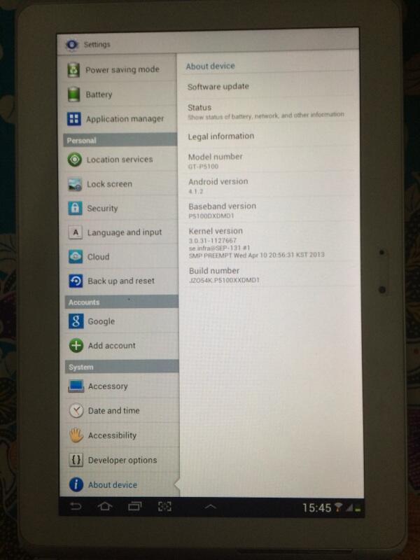 Samsung galaxy tab 2 GT-P5100 10.1 inchi White