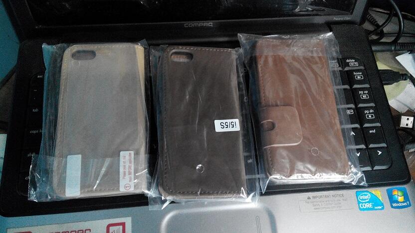 Case Iphone leather/kulit for 5S,free screen guard
