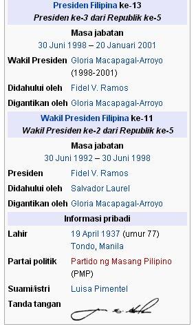 Siapa itu Joseph Estrada?