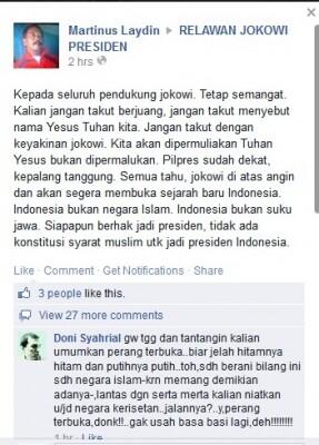 INI GAN PENDUKUNG YANG BIKIN ISU SARA !!!