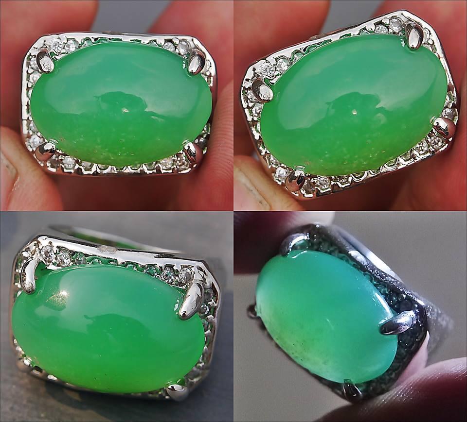 Natural Chrysoprase Chalcedony (Ijo Garut) Tembus