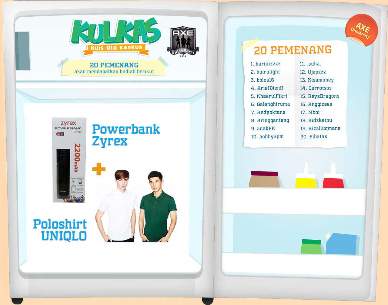 Pemenang Kulkas Axe University