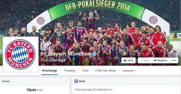 Peringkat Fanspage Club Sepakbola dengan jumlah like terbanyak mana tim kesayanganmu!