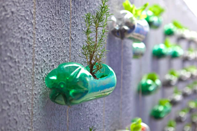 Desain Samping Rumah Agan/Wati Pake Tanaman Dari Botol Bekas Kayak Gini #GoGreen