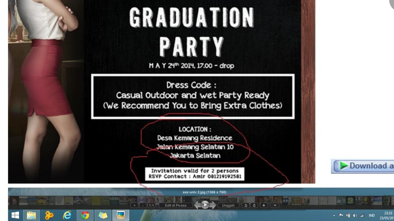 Cari Teman Untuk Undangan Pesta Kelulusan AXE UNIVERSITY 24 MEI 2014