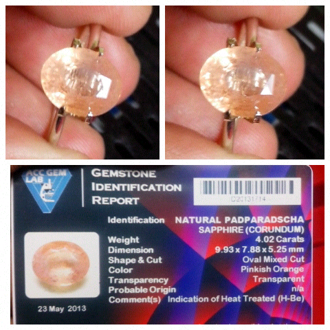 Natural Padparadscha / Paparaca Safir / Sapphire / Safir