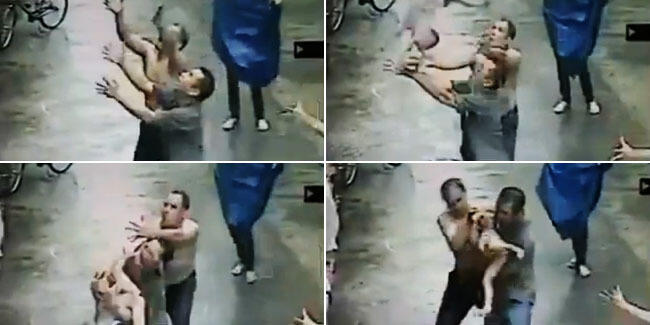 Momen Dramatis Seorang Pria Menangkap Bayi Yang Terlempar Dari Apartemen