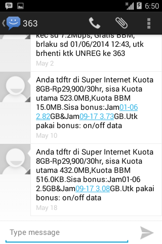 pake m3 ,kuota BBM andro abis? masuk