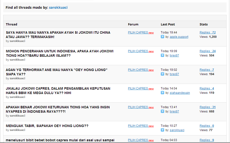 INI DIA TERSANGKA SARA DI FORUM INI