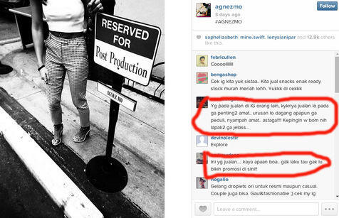 KARENA RAMAI, INSTAGRAM AGNES MO DI JADIIN LAPAK JUALAN