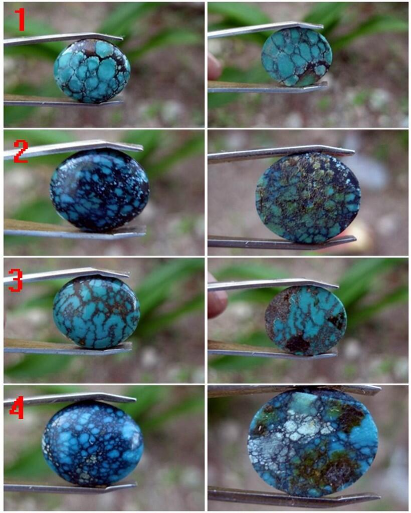 Aneka Natural Pirus (Turquoise) Serat Emas, Serat Kura-Kura, Jaring Laba-Laba.Etc