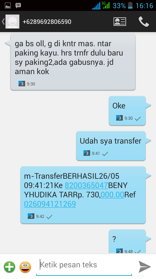 Gan Ane Tertipu Pliss bantuin dong , wilayah lumajang Jatim Masuk please