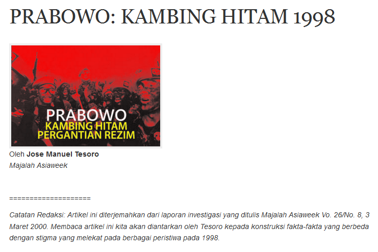 Peluru Kosong Serangan Pendukung Jokowi untuk PRABOWO 