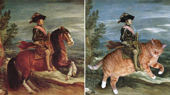 Foto Kucing Orange yang diselipkan di Masterpiece Lukisan ini bikin senimannya beken!