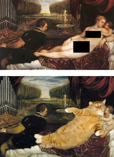 Foto Kucing Orange yang diselipkan di Masterpiece Lukisan ini bikin senimannya beken!