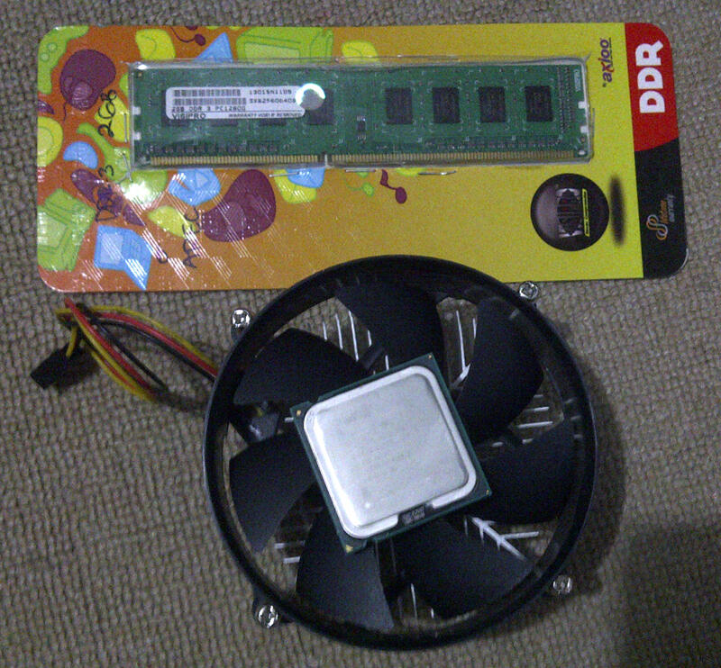 jual Ram visipro DDR3 2giga dan Processor Intel Core 2 Duo + Fan