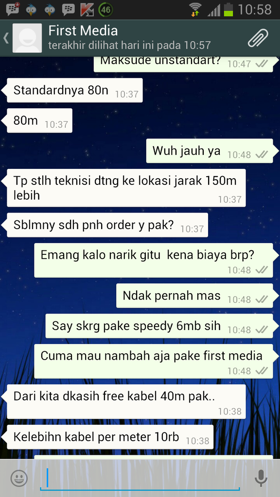 Curhat mau langganan FIRST MEDIA internet 10MB.