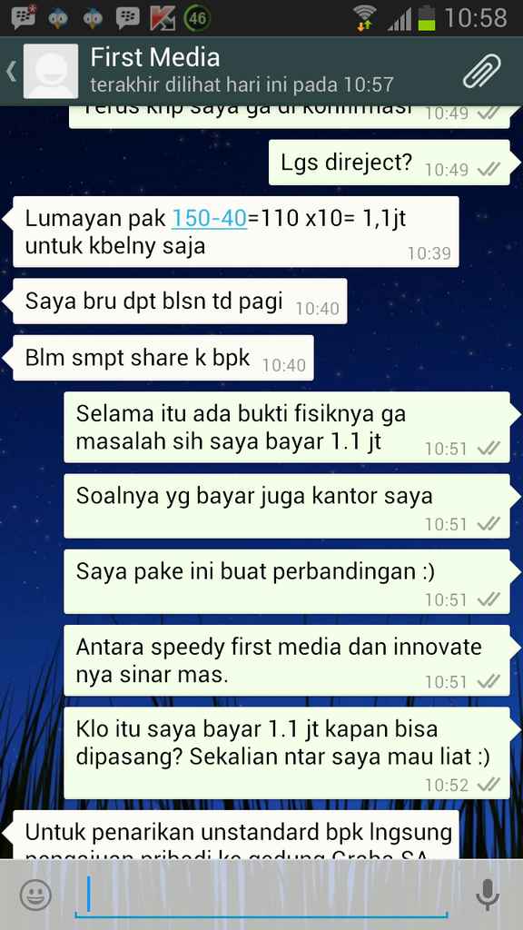 Curhat mau langganan FIRST MEDIA internet 10MB.