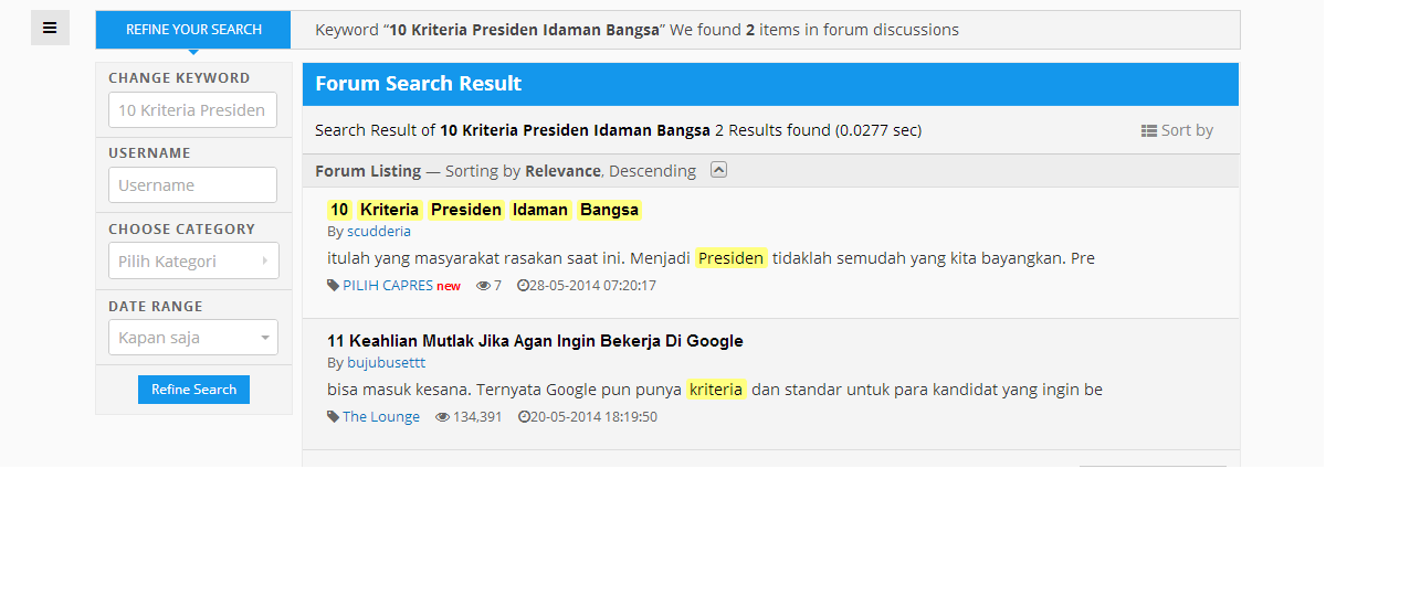 10 Kriteria Presiden Idaman Bangsa