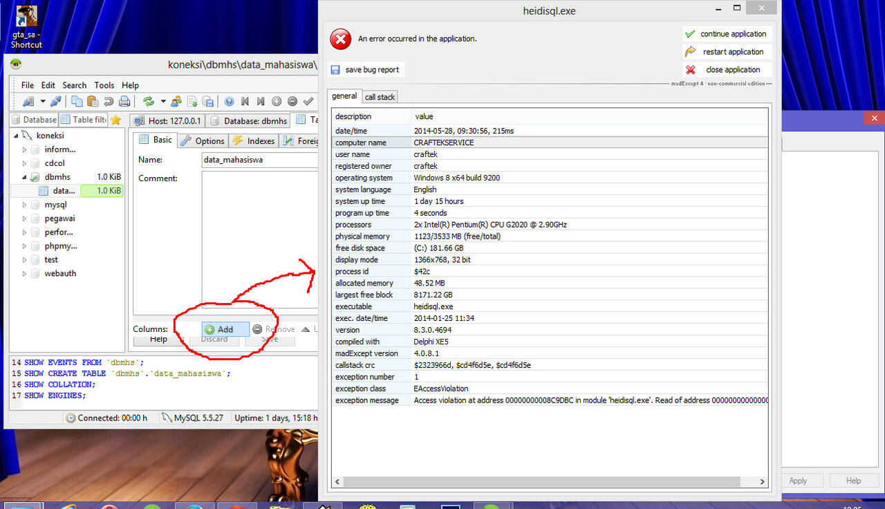 &#91;ASK&#93; SQL: Heidisql ga bisa add colom di tabel