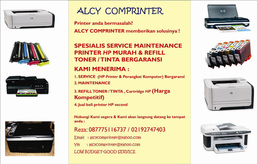 SERVICE PRINTER, PLOTTER, REFILL TONER & TINTA BERGARANSI