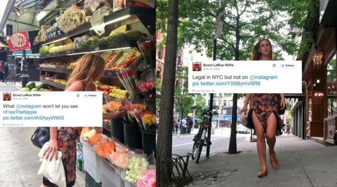 Protes Instagram, Putri Bruce Willis Telanjang Dada Keliling New York