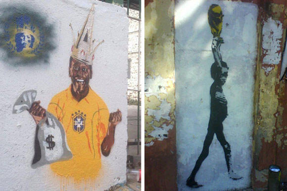 Mural/Graffiti Anti-World Cup 2014 di Brazil