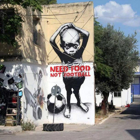 Mural/Graffiti Anti-World Cup 2014 di Brazil