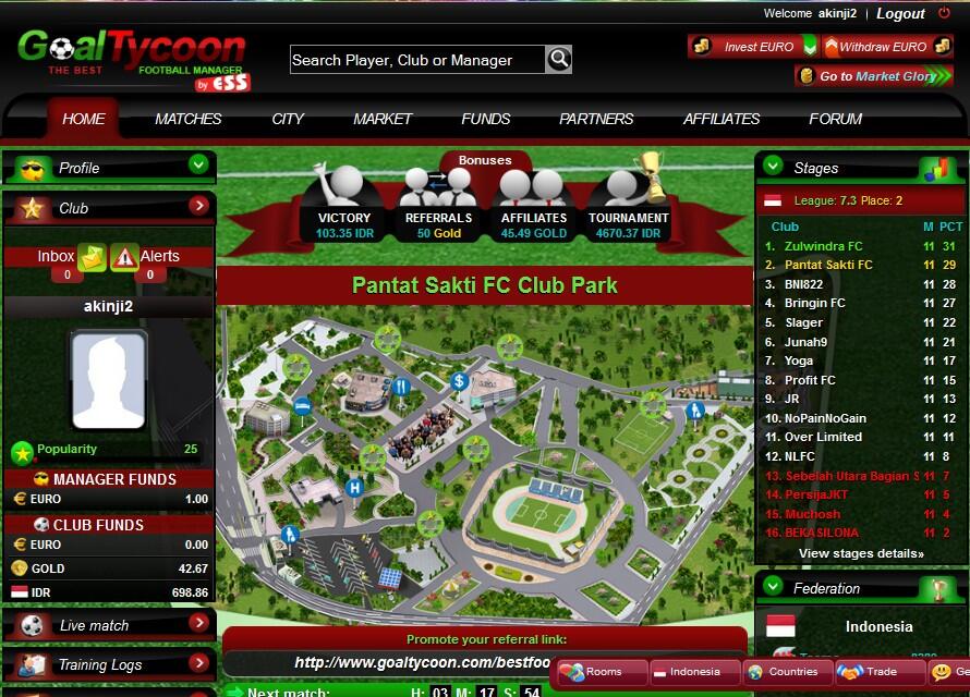 &#91;akinji2&#93; GOALTYCOON game FOOTBALL MANAGER yang menghasilkan EURO (FULL TUTORIAL)