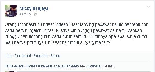 Status-status Facebook Micky Sanjaya yang konyol dan bikin nyengir