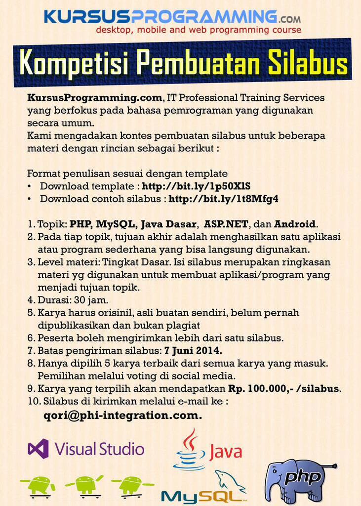 &#91;Kompetisi&#93; Pembuatan Silabus Programming