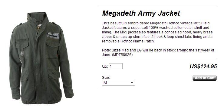 Megadeth Army Jacket