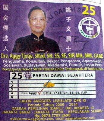 Aggy Tjetje, Warga Indonesia dengan Sembilan Gelar Akademis