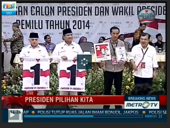 Prabowo Dapat Nomor 1, Jokowi Dapat Nomor Urut 2