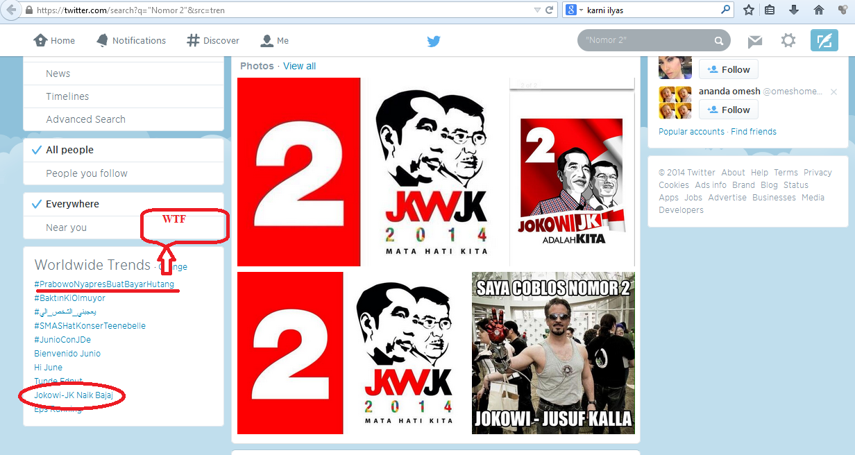 Jokowi Menjadi Trending Topic Worldwide 01 Juni 2014