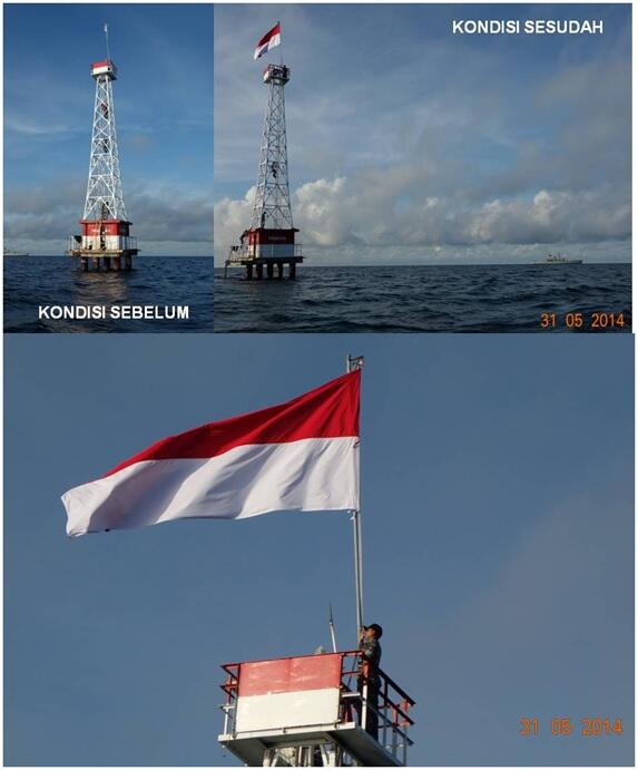 PENGIBARAN BENDERA MERAH PUTIH DI KARANG UNARANG