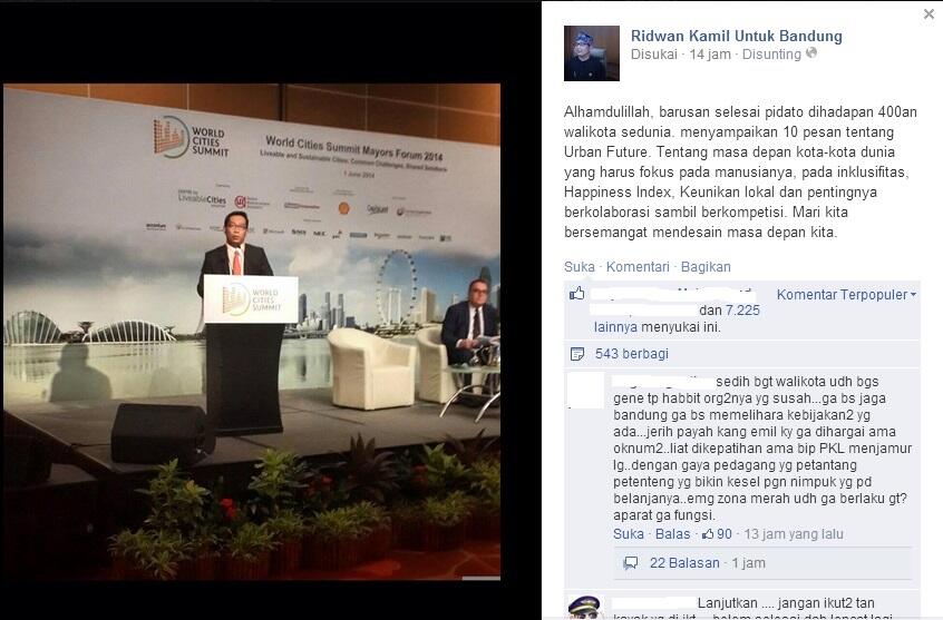 &#91;PROUD&#93; Ridwan Kamil Pidato di Depan Forum Wali Kota Sedunia di Singapura