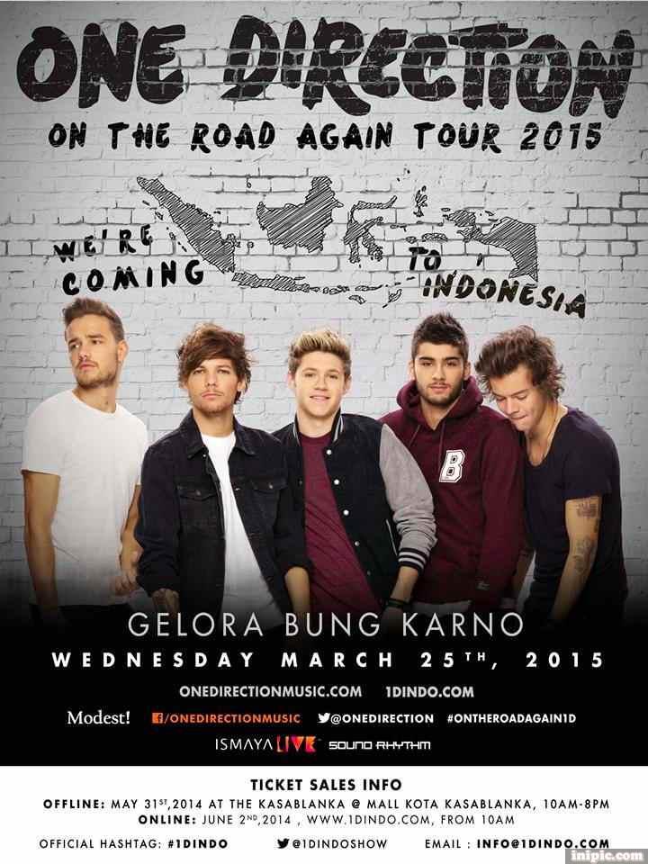 Tiket One Direction #1D "On The Road Again Tour 2015" Best Price!!!