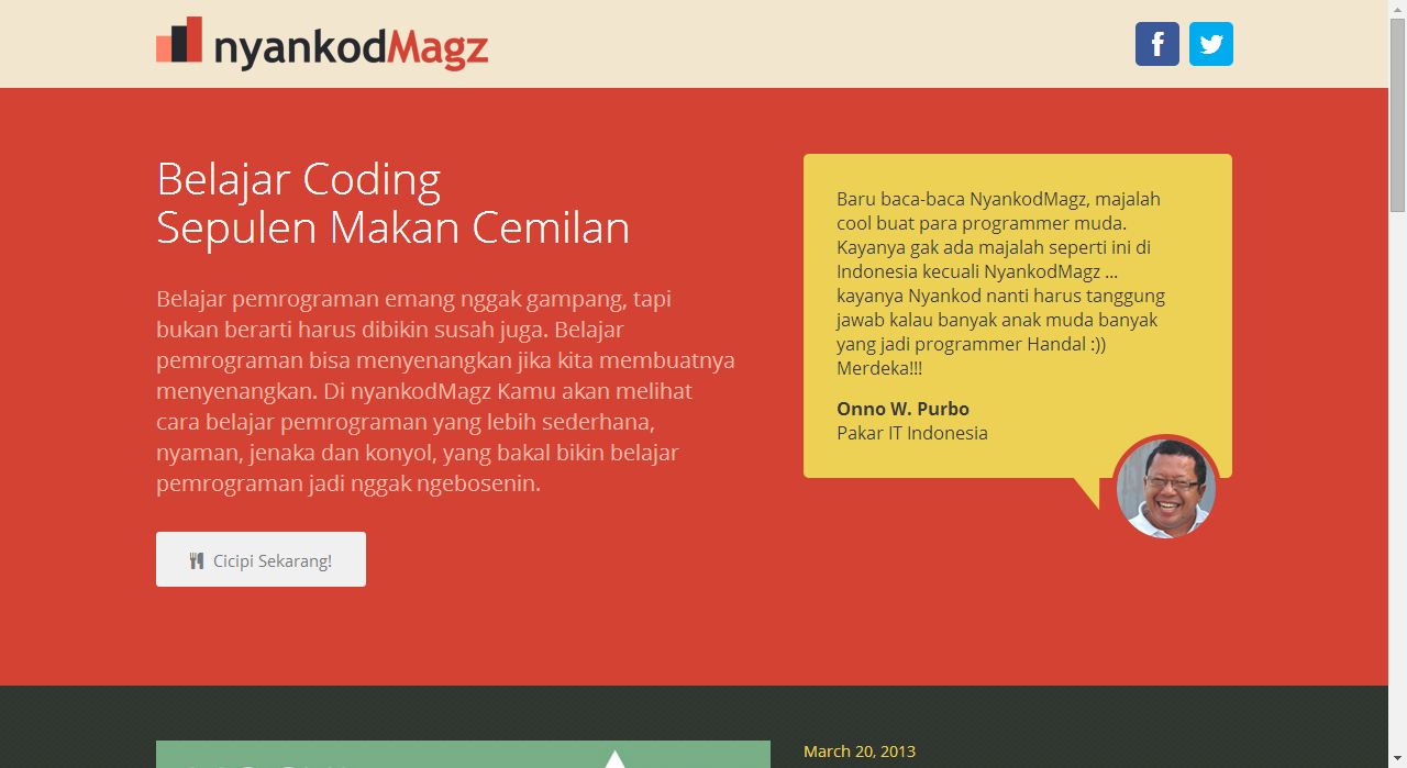 Belajar programming dengan bahasa gaul