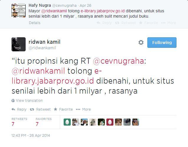 Tweet Complain ke Kang Emil (Walkot Bandung) yg Salah Sasaran