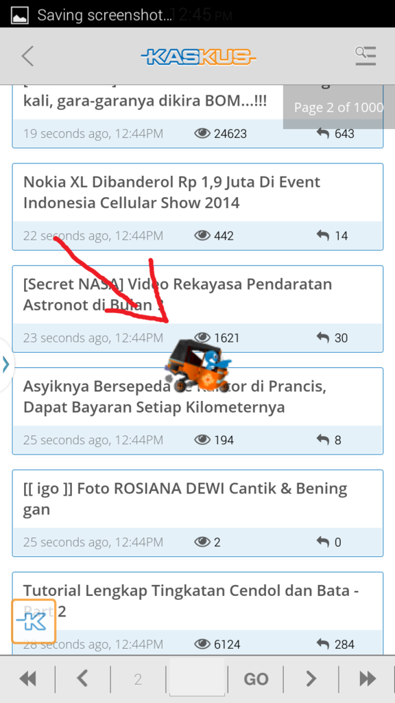 Gan ane nemu bug di kaskus for android !